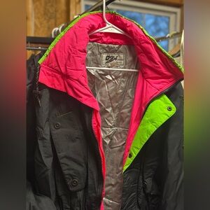 Vintage black  Ossi Jacket with Pink and Green Accents